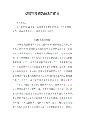 政协常务委员会工作报告.docx