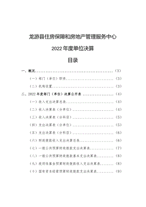 龙游县住房保障和房地产管理服务中心2022年度单位决算目录.docx