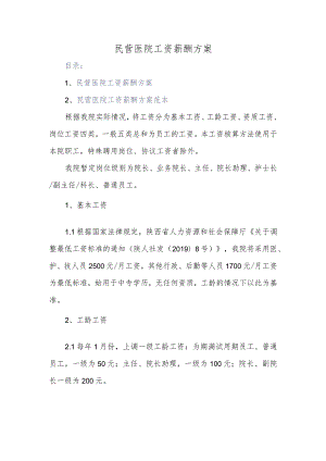 民营医院工资薪酬方案.docx