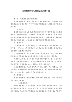 巡察整改方案和整改措施范文5篇.docx