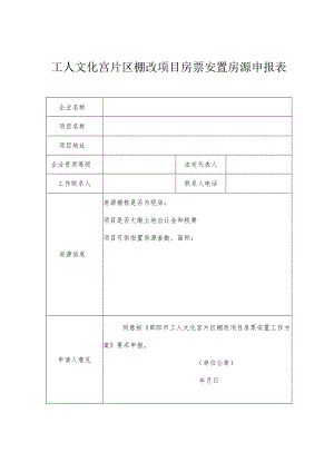 工人文化宫片区棚改项目房票安置房源申报表.docx