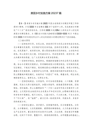 美丽乡村实施方案20237篇.docx