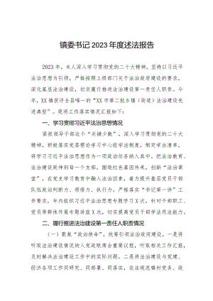 镇委书记2023年度述法报告八篇.docx