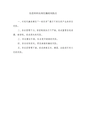 信息科科长岗位廉政风险点.docx