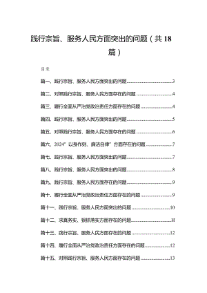 践行宗旨、服务人民方面突出的问题最新版18篇合辑.docx