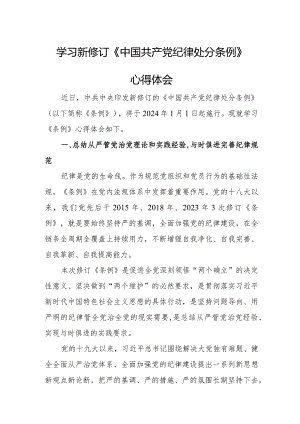 民营企业工作员学习新修订《中国共产党纪律处分条例》心得体会.docx