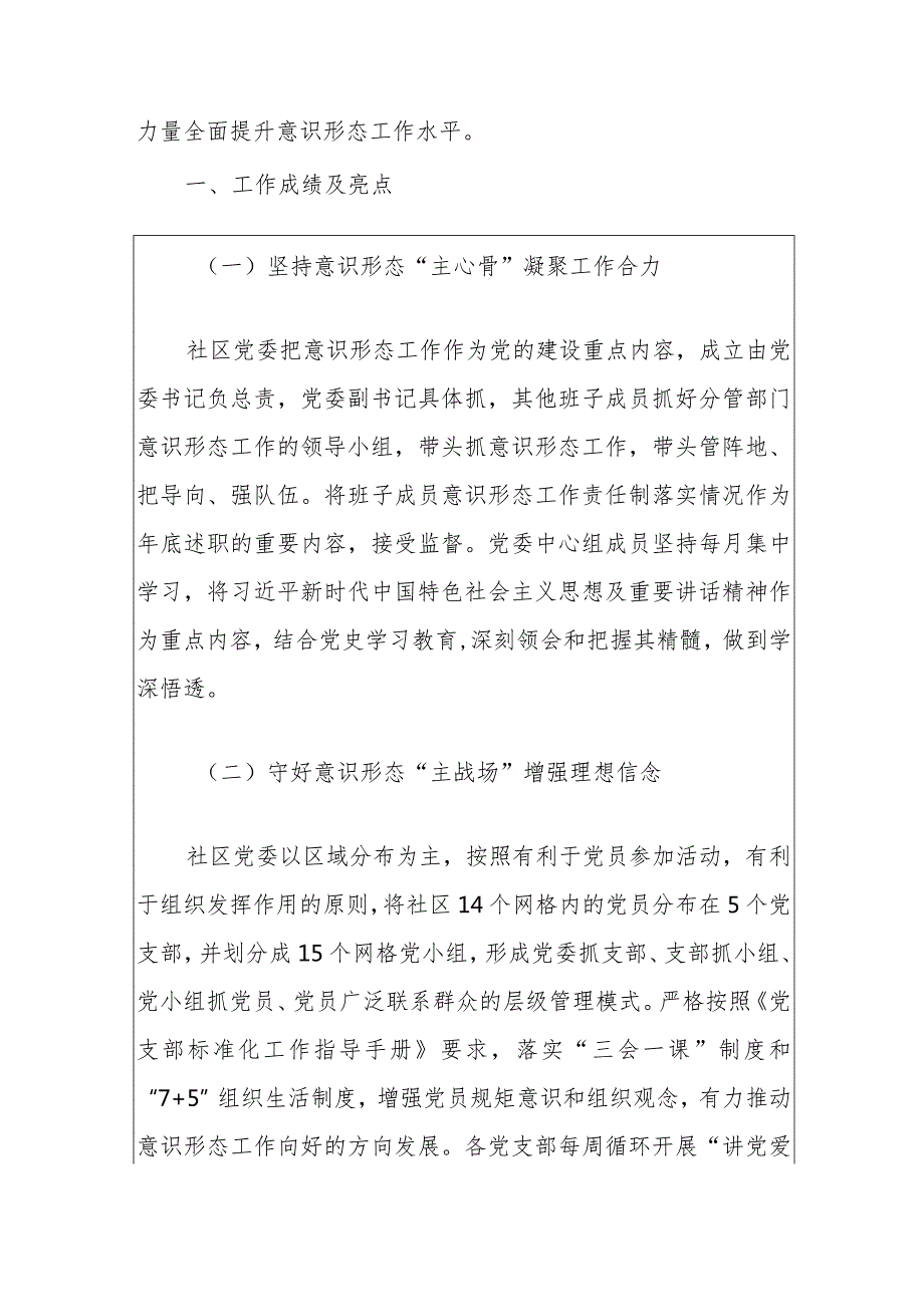 2024社区意识形态工作综述及下一步打算（最新版）.docx_第2页