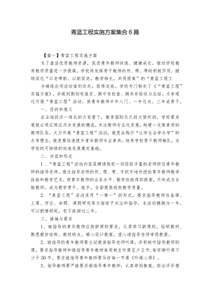 青蓝工程实施方案集合6篇.docx