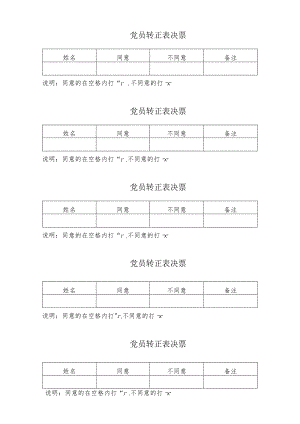 党员转正表决票.docx