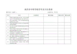 南昌市中职学校学生实习自查表.docx