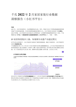 千瓜2022年2月家居家装行业数据洞察报告（小红书平台）.docx