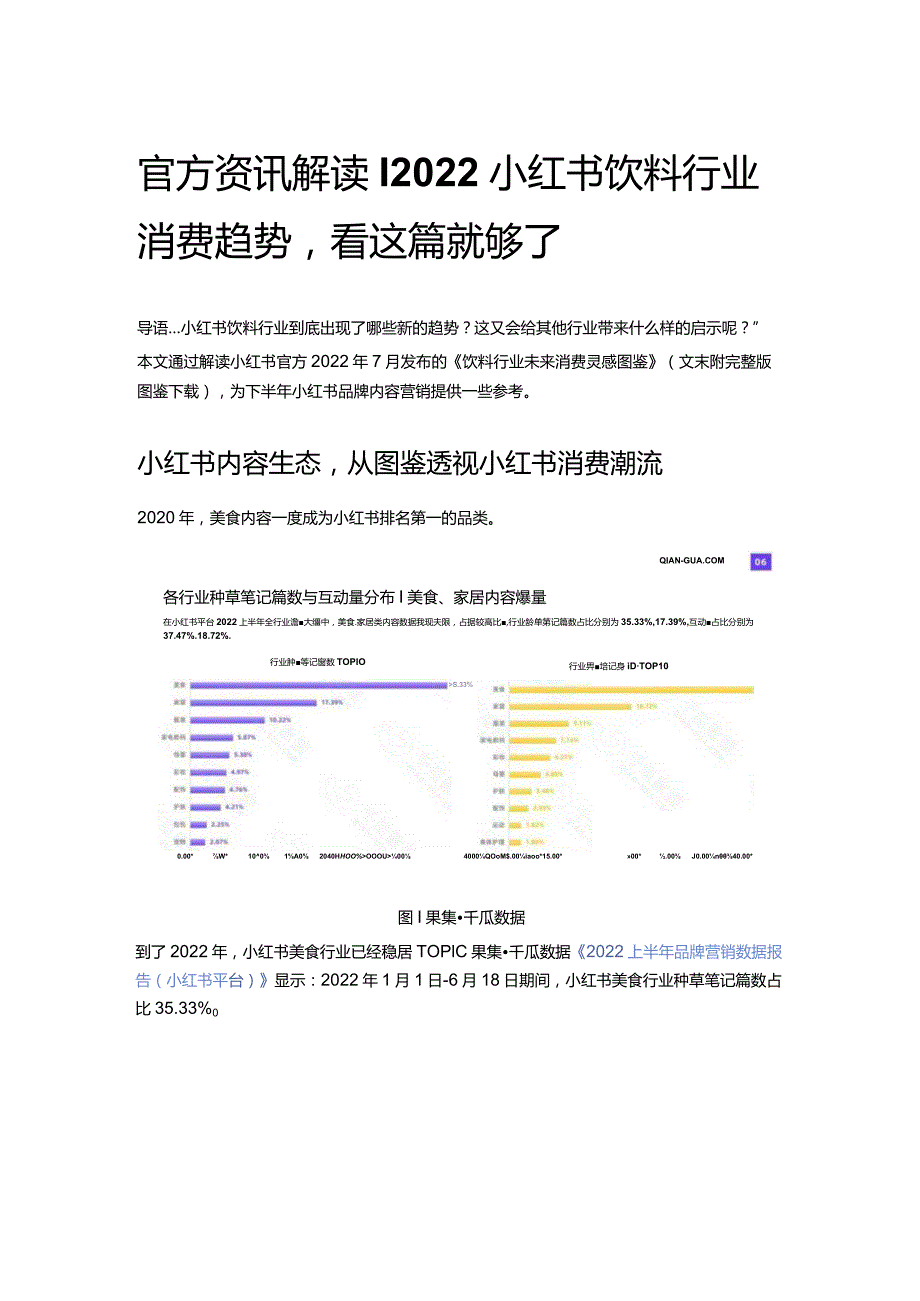 官方资讯解读丨2022小红书饮料行业消费趋势看这篇就够了.docx_第1页