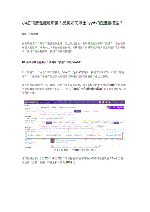 小红书黑话浪潮来袭！品牌如何揪出“yyds”的流量模型？.docx