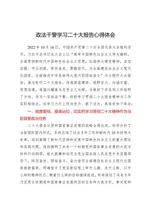 学习贯彻党的二十大精神专题—政法干警学习二十大报告心得体会.docx