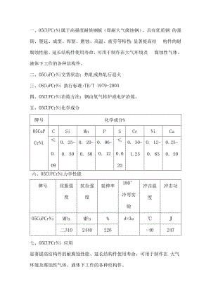 05CuPCrNi耐候钢性能、成分分析.docx