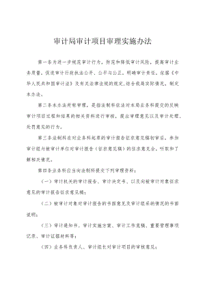 审计局审计项目审理实施办法.docx