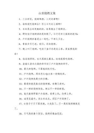 山里烧烤文案.docx