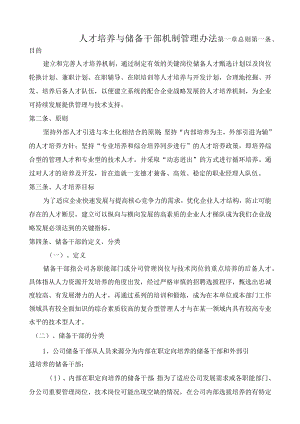 人才培养与储备干部机制管理办法.docx