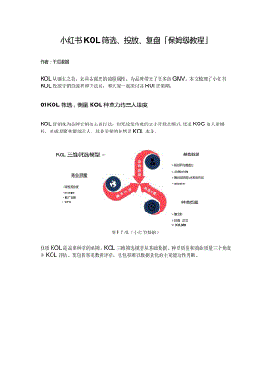 小红书KOL筛选、投放、复盘「保姆级教程」.docx