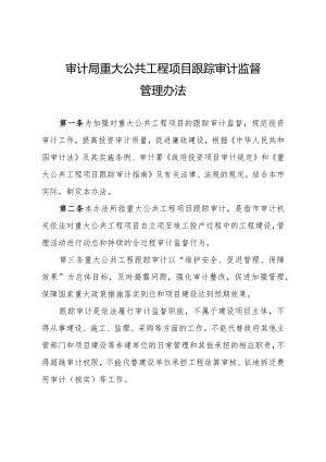 审计局重大公共工程项目跟踪审计监督管理办法.docx