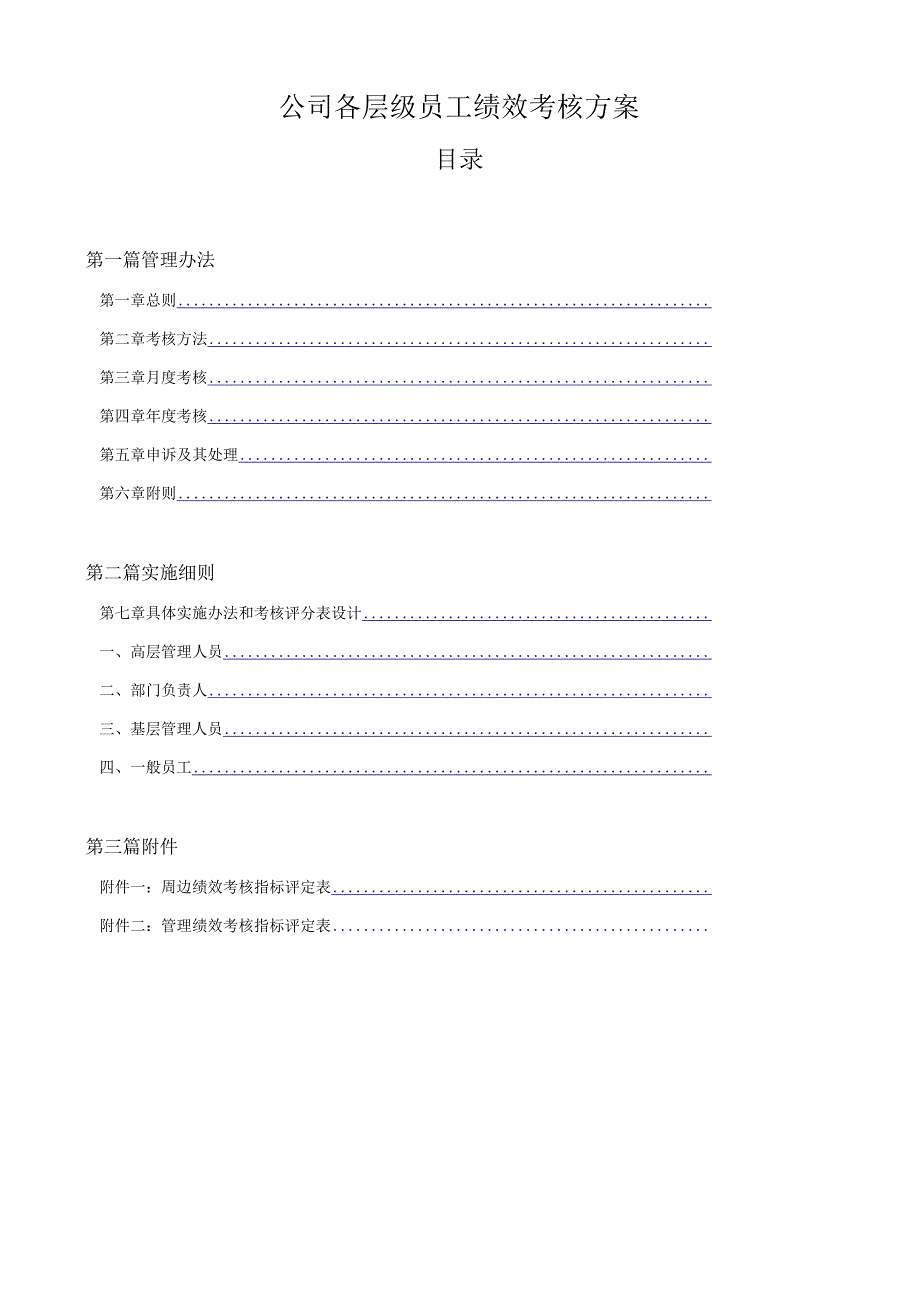 公司各层级员工绩效考核方案.docx_第1页