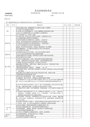 承包商现场检查表.docx