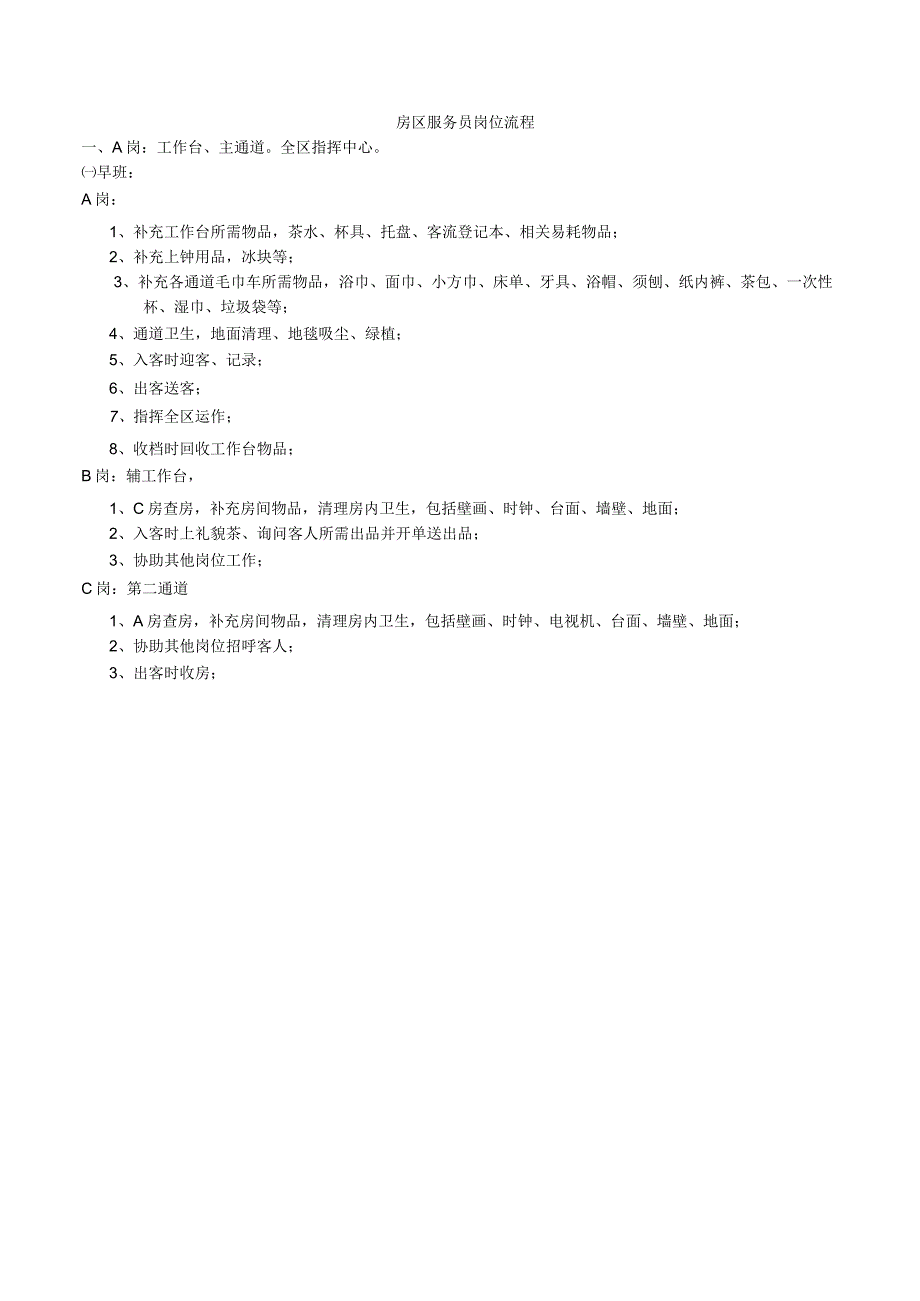 房区服务员岗位流程.docx_第1页