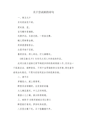 关于尝试派的诗句.docx