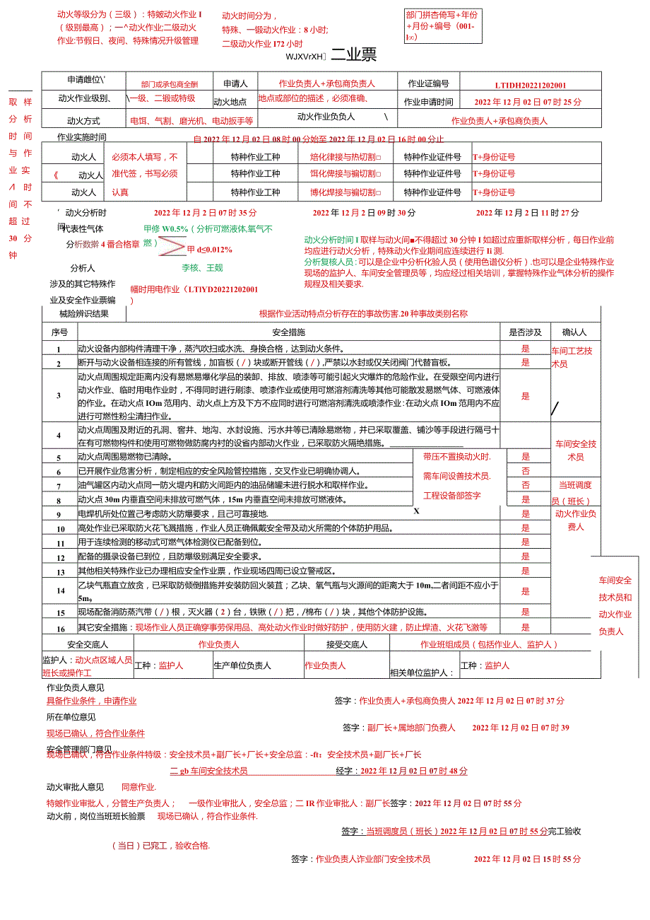 八大特殊作业票证审批模板.docx_第1页