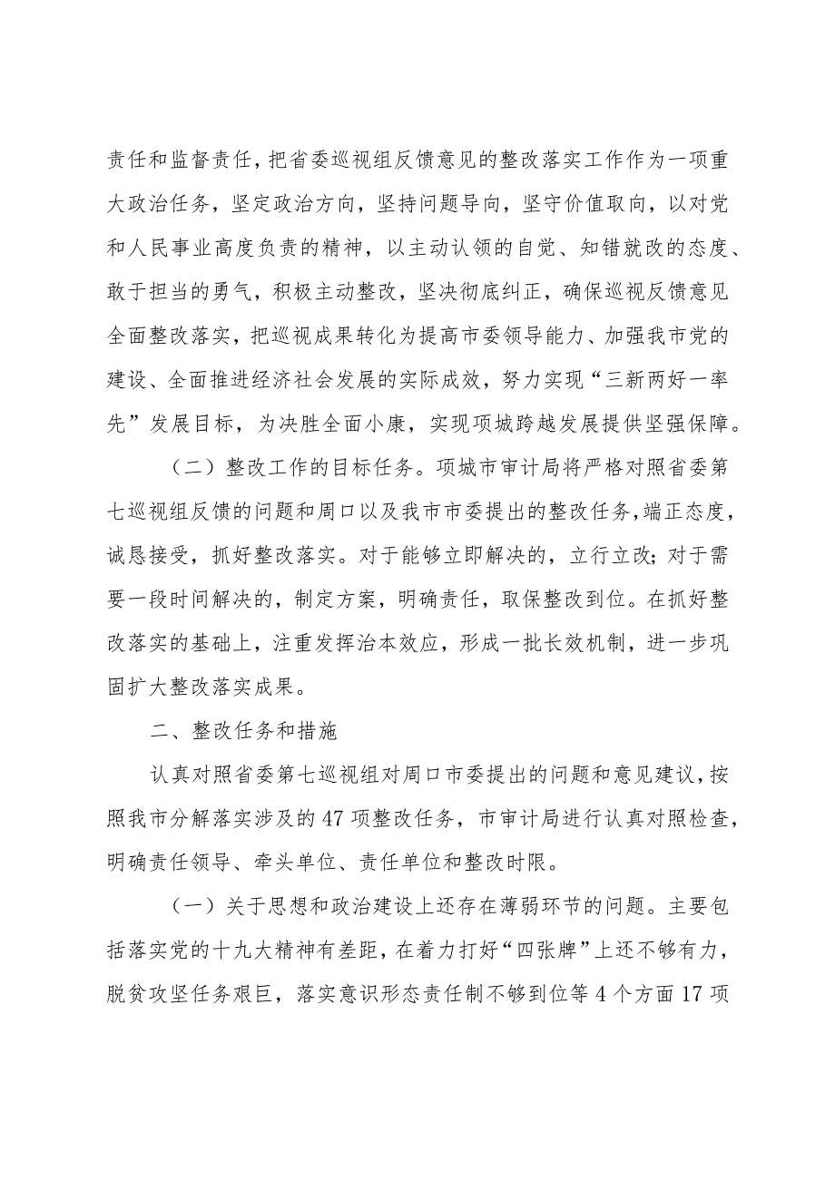 审计局关于巡视组巡视反馈意见对照检查整改落实方案.docx_第2页