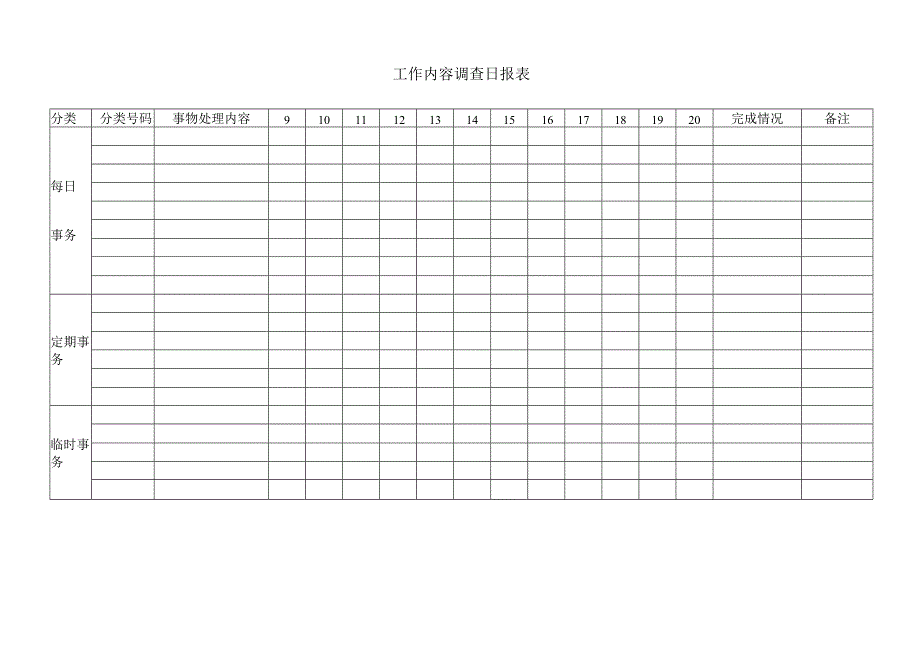 工作内容调查日报表.docx_第1页