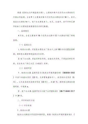 2022年4月吉林省主要城市饮用水源水质月报.docx