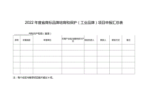 3-2022年度省商标品牌培育和保护（工业品牌）申报汇总表.docx