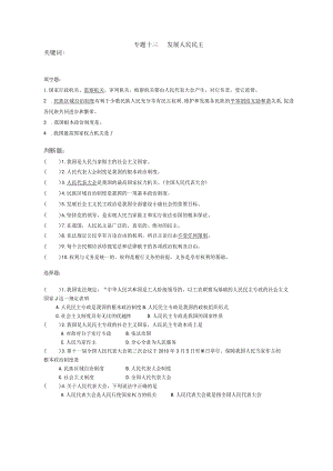 专题十三 发展人民民主.docx