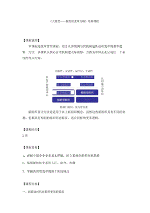 《大转型——新组织变革方略》培训课程.docx