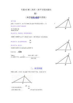 专题05 解三角形（角平分线问题问题）(典型例题+题型归类练)（解析版）.docx