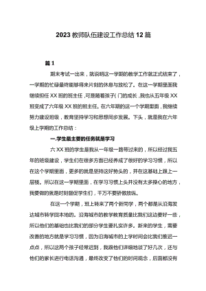 2023教师队伍建设工作总结12篇.docx