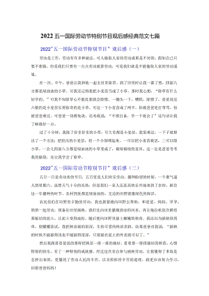 2022五一国际劳动节特别节目观后感经典范文七篇.docx