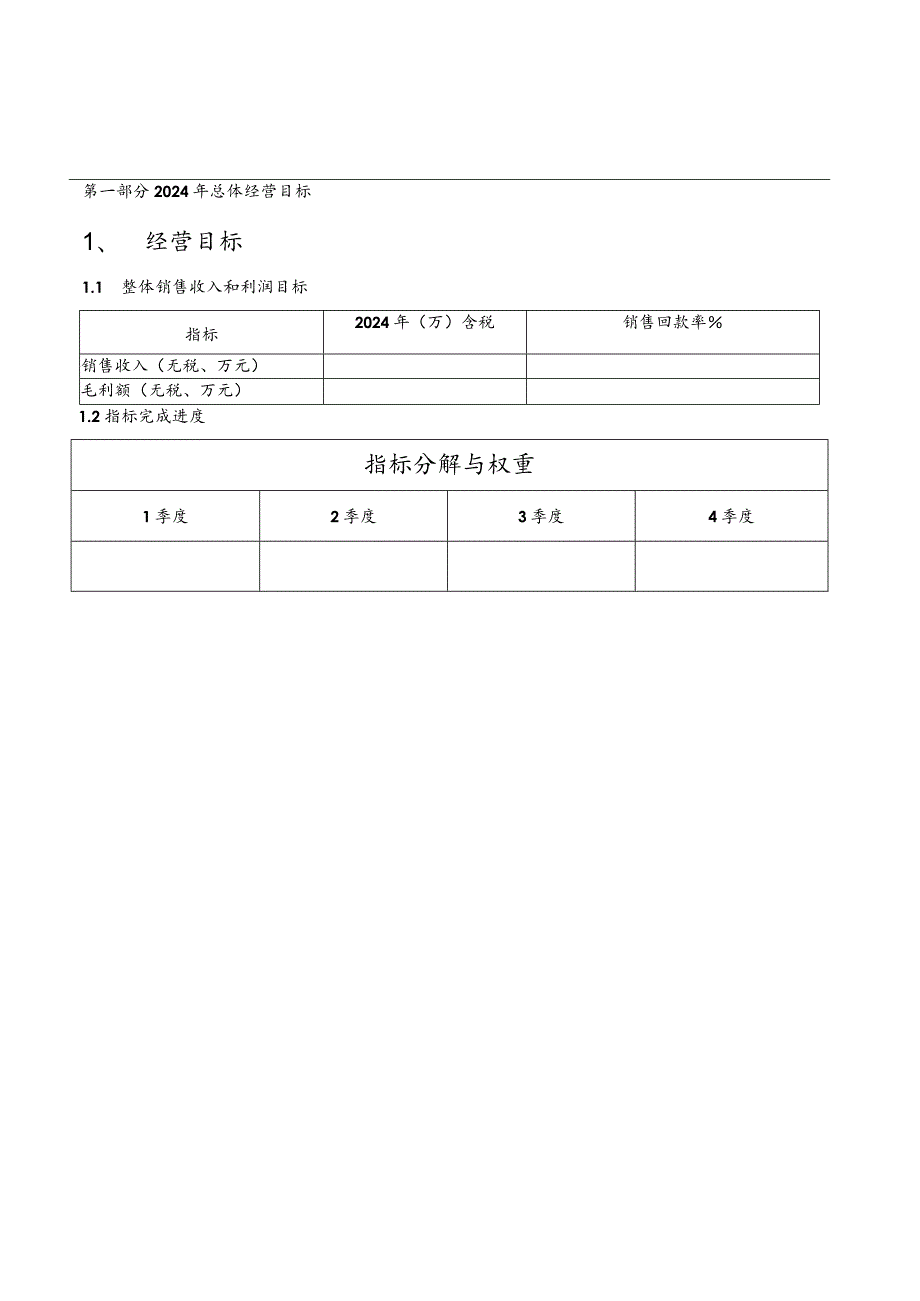 2024年度经营计划及绩效考核办法.docx_第1页