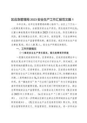 2023安全生产工作汇报总结报告局2篇.docx