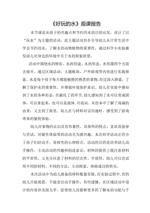 《好玩的水》观课报告.docx