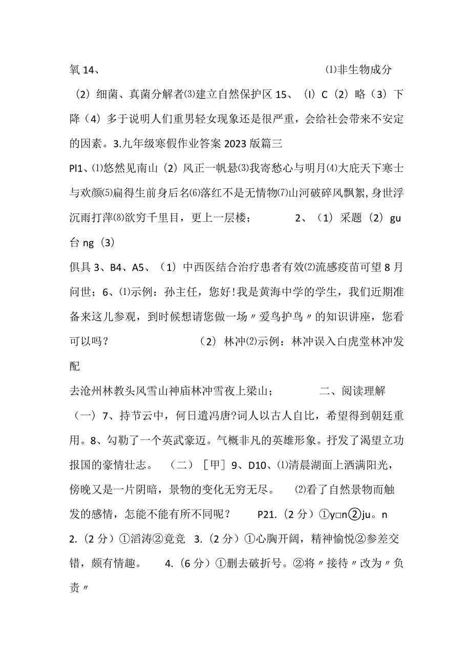 2023九年级寒假作业答案版.docx_第3页