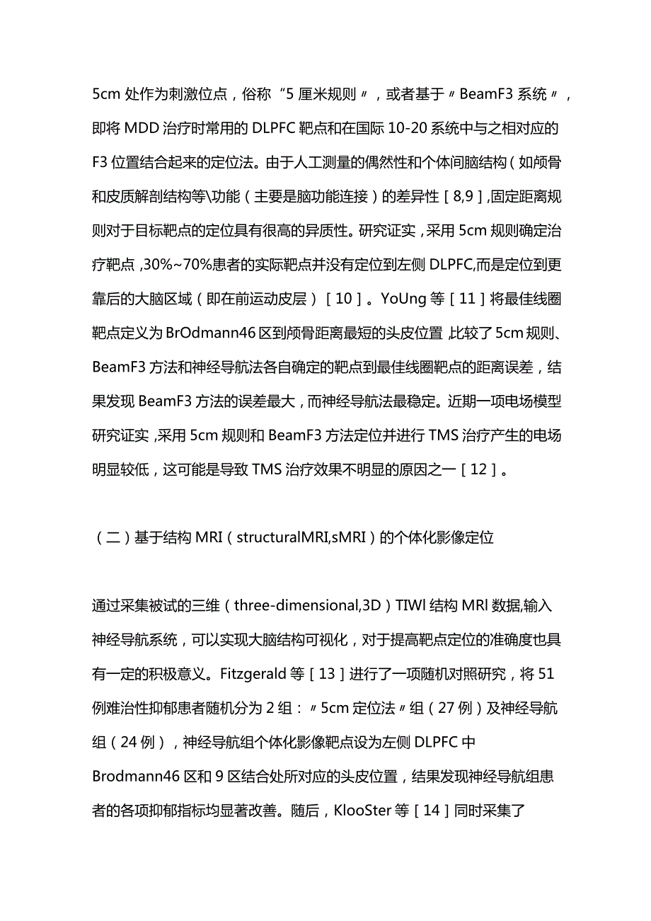 个体化影像定位的经颅磁刺激治疗重型抑郁障碍的研究进展2023.docx_第3页