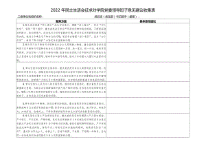 2022年民主生活会征求对学院党委领导班子意见建议收集表.docx