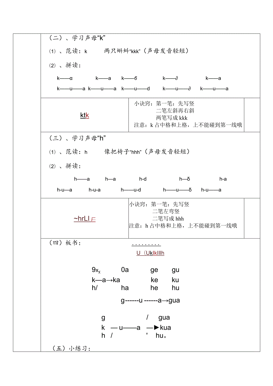 【暑假衔接】幼小衔接拼音专题讲义：5 声母 g k h（部编版）.docx_第2页