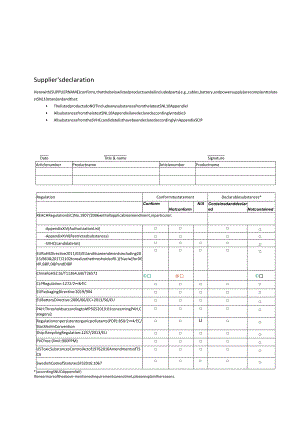 Template - SNL 10 Supplier Declaration声明书范本.docx