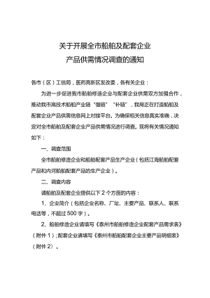 20210802关于开展全市船舶及配套企业产品供需情况调查的通知.docx