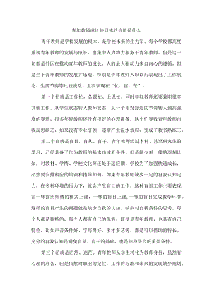 青年教师成长共同体的价值是什么.docx