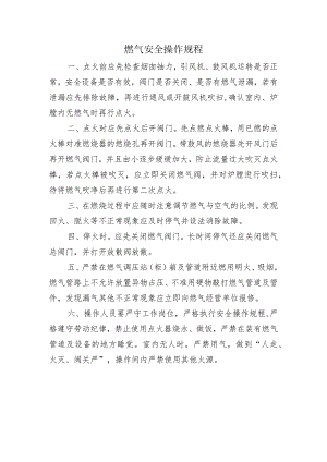 燃气安全操作规程.docx