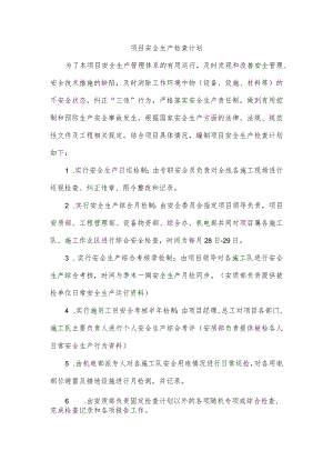 项目安全生产检查计划.docx